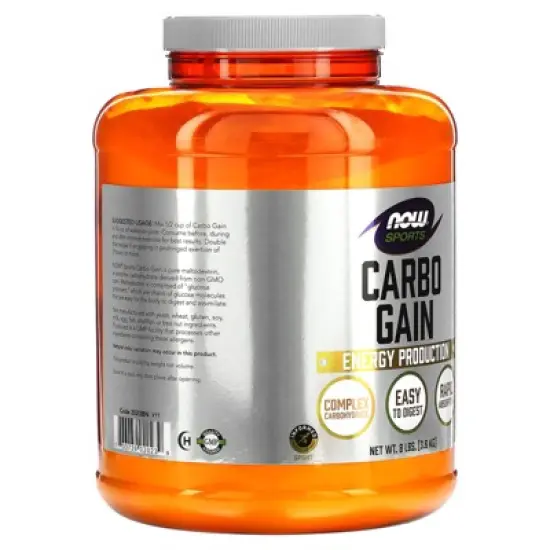 NOW Foods Sports, Carbo Gain, 8 lbs (3.6 kg) image {3}