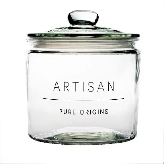 Amici Home Stockholm Glass Round Canister, Food Safe, Push Top Lid with Gasket, Airtight, For Storage, Dry Goods Container, 36 oz. image {3}