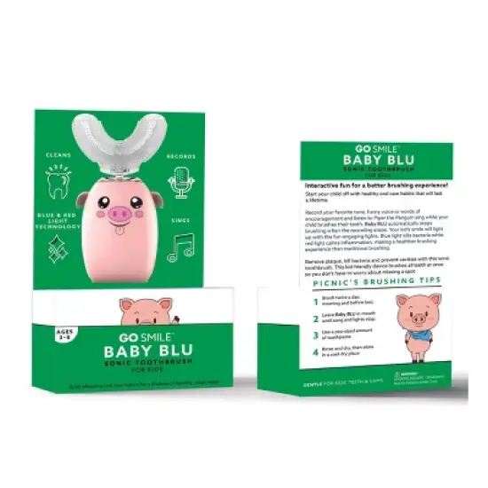 GO SMILE Kids' Sonic Toothbrush - Pig - GSK059 image {2}