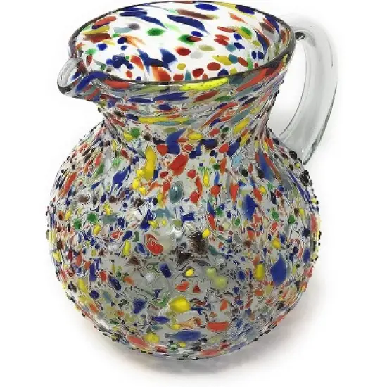 Dos Sue��os Mexican Hand Blown  Pitcher - Confetti Rock Design - 84oz image {2}