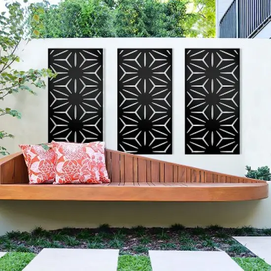 NewTown Decorative Outdoor Privacy Screen Panels, Metal Laser Cut Privacy Screen Decorative Patio Metal Fence for Outdoor Indoor Decor-The Pop Home image {4}