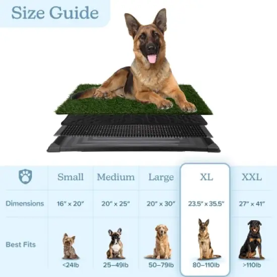 PETMAKER 35.5x23.5in Dog Grass Pad with Tray image {6}