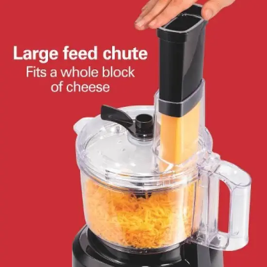 Hamilton Beach Bowl Scraper Food Processor Black - 70743: 450W, 2 Speeds, Dishwasher-Safe, 64oz Capacity, Chops, Full-Size image {7}