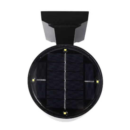 Techko Maid Outdoor Solar Wall Light Cylinder Aluminum Metal Black Sconce image {7}