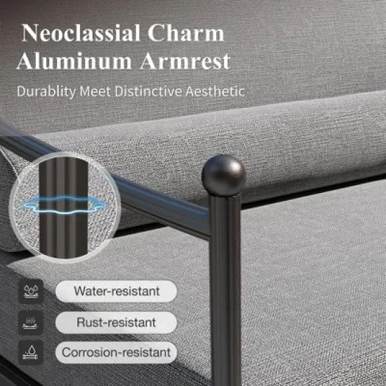 Captiva Designs Outdoor Patio Oversized Premium Conversation Sofa Set with Extra Thick Cushion and Coffee Table image {5}