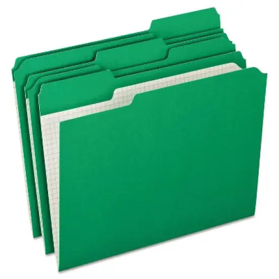 Pendaflex Reinforced Top Tab File Folders 1/3 Cut Letter Green 100/Box R15213BGR image {2}