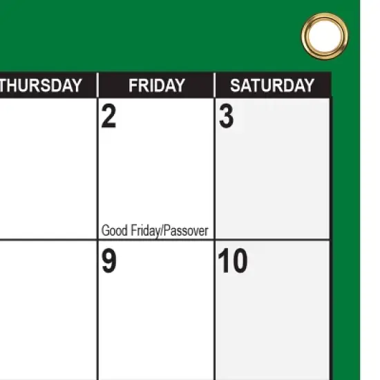 SwiftGlimpse 24"x36" 2026 Wall Calendar Green image {6}