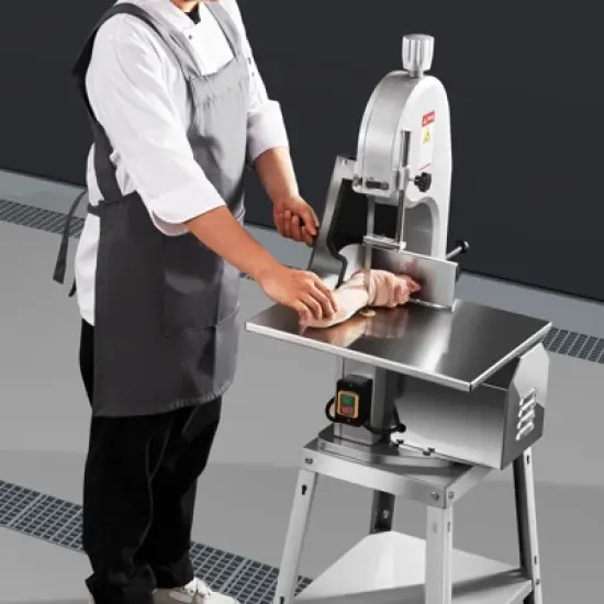 VEVOR Electric Meat Saw, 1800W Stainless Vertical Cutter, 19.1"x15" Workbench, 7.09" Cutting Thickness, Includes 5 Blades image {1}