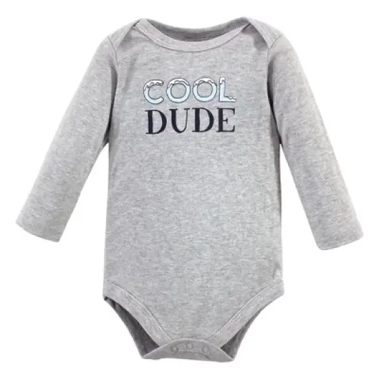 Hudson Baby Infant Boy Cotton Long-Sleeve Bodysuits, Polar Bear image {4}