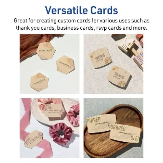 Avery Arched Business Cards, 2" x 3-1/2", Kraft Brown, 80 Total image {3}