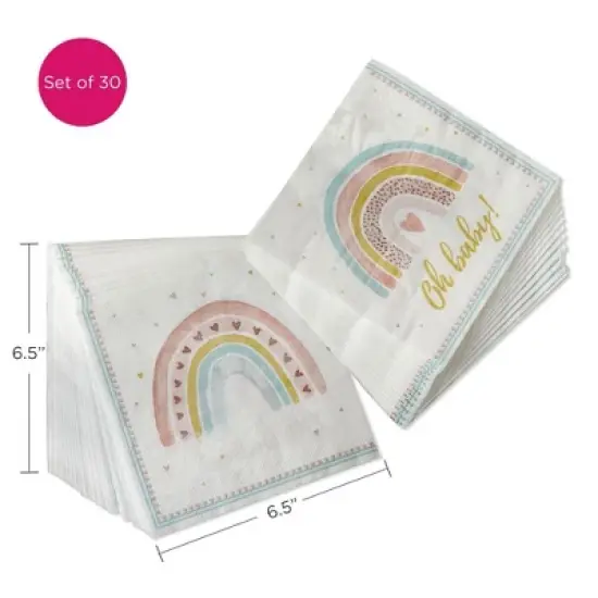 Boho Rainbow Baby 62 Piece Party Tableware Set (16 Guests) | Kate Aspen 00266NA-KIT image {6}