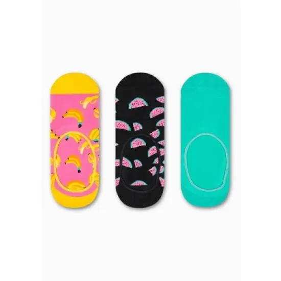 Happy Socks Adult 3pk Banana Sock Liner - Small/Medium image {1}