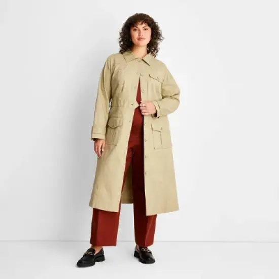 Women's Long Sleeve Belted Trench Coat -  Future Collective&trade; with Reese Blutstein Khaki image {4}
