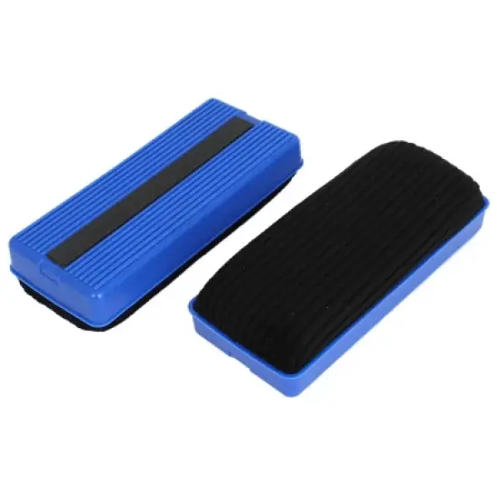 Unique Bargains Plastic Shell Rectangle Magnetic Erase Blackboard Eraser Chalk Marker Cleaner Blue Black 2 Pcs image {5}