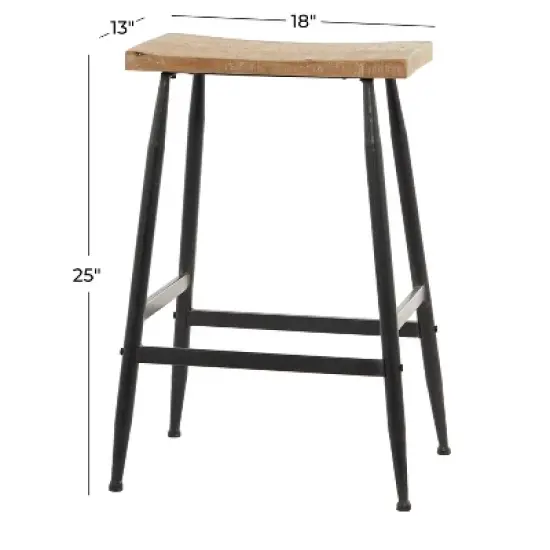 Industrial Metal Counter Height Barstool Black - Olivia & May image {5}