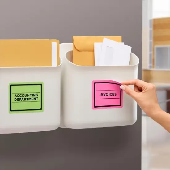 Avery Removable Multipurpose Labels, Sure Feed Technology, 3-1/3" x 4", Assorted Neon, 72 Labels (6482) image {5}