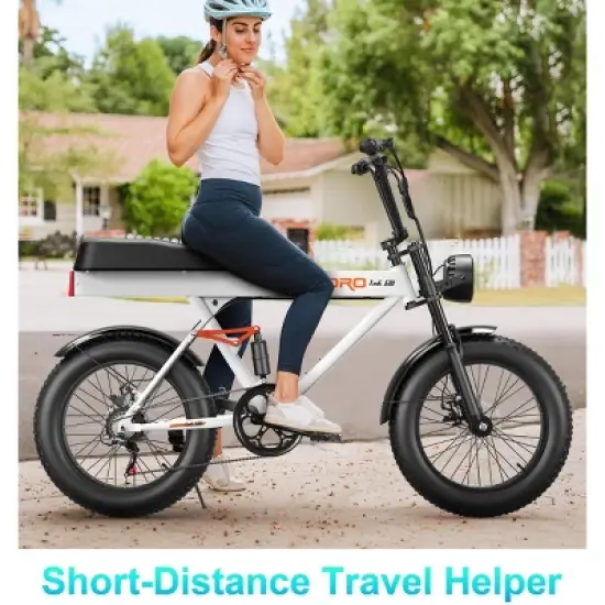 Promounts Goldoro Tank600 500W 20" Electric Bike, White image {1}