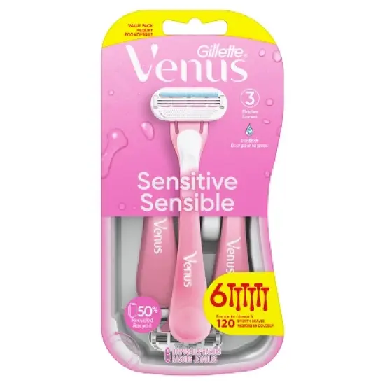 Venus Sensitive Women's Disposable Razors - 6ct image {1}