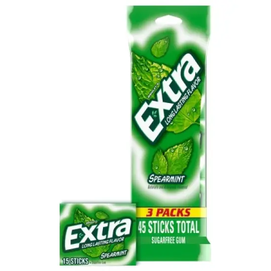 Extra Sugar-Free Spearmint Gum Multipack - 15ct/3pk image {7}