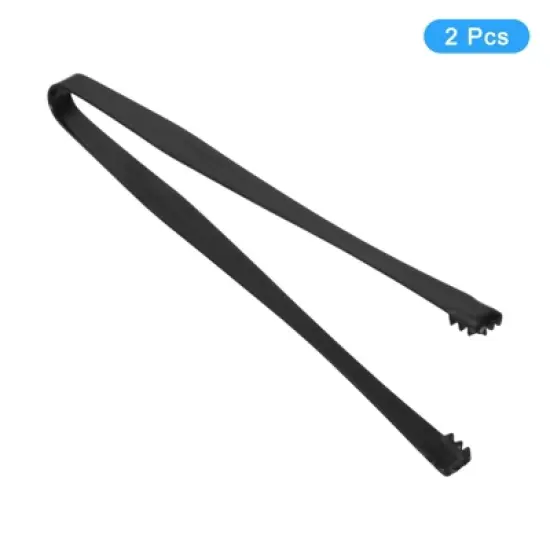 Unique Bargains Stainless Steel Ice Tongs for Appetizers, Charcuterie, Dessert, Tea Party, Bar, Cafe Serving 6" Black 2 Pcs image {2}
