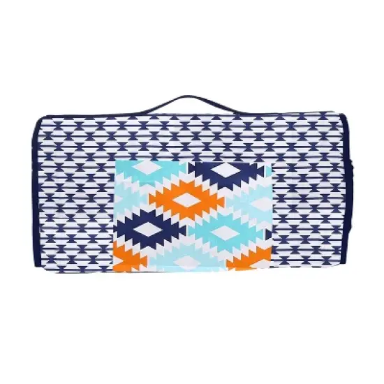 Bacati - Liam Aqua Orange Navy Toddler Nap Mat image {1}