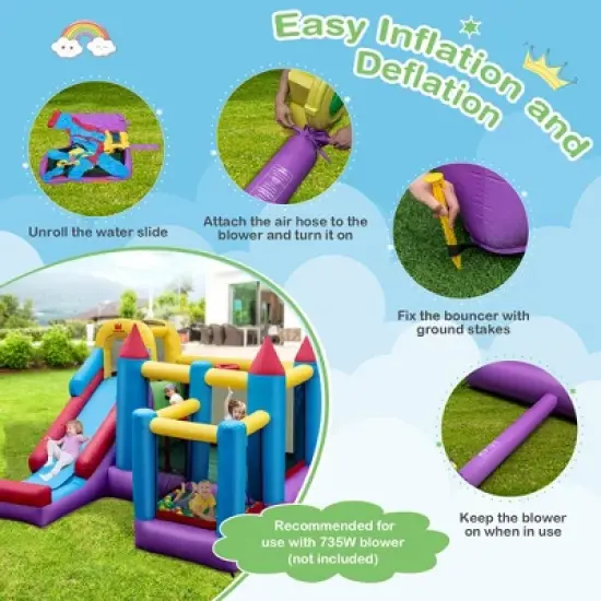 Costway Mighty Inflatable Bounce House Castle Jumper Moonwalk Bouncer Without Blower image {6}