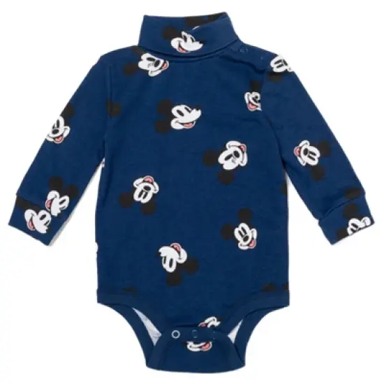 Disney Lion King,Mickey Mouse Simba Baby 2 Pack Turtleneck Bodysuits Newborn to Infant image {3}