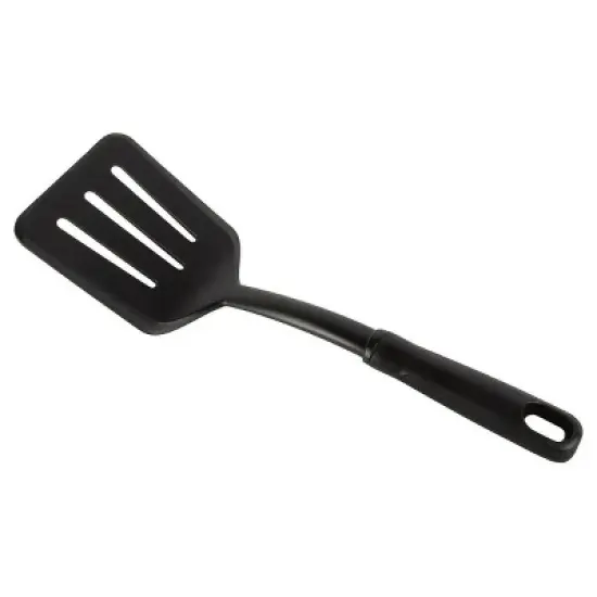 (8 pack) Slotted Kitchen Turner, Black, Nylon, Soft Grip Handle, Dishwasher Safe image {2}