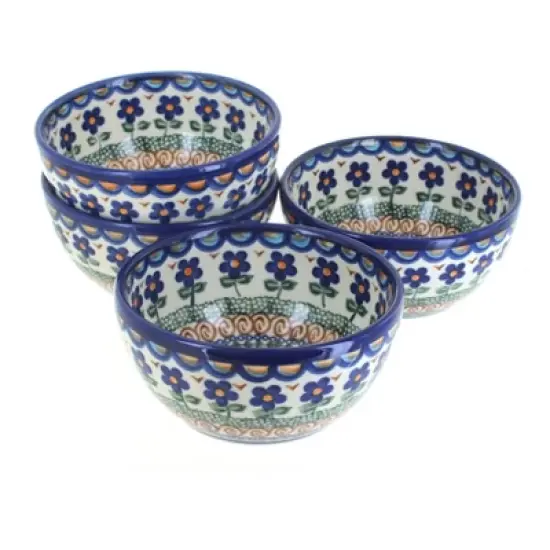 Blue Rose Polish Pottery 71-4 Vena Dessert Bowl Set image {1}