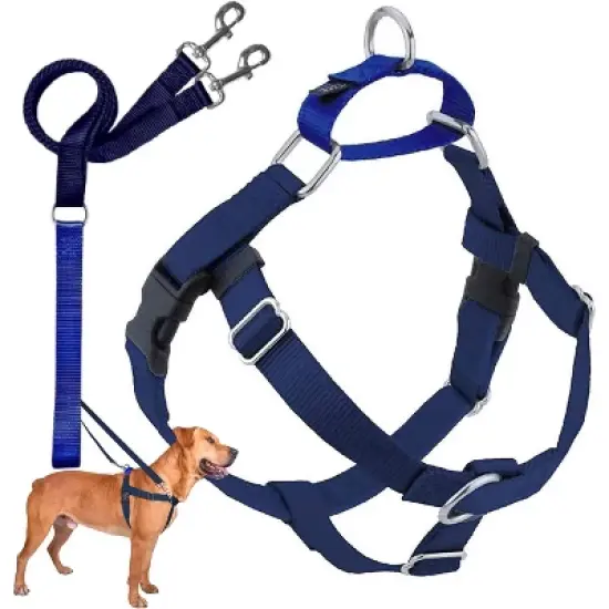 2 Hounds Design Freedom No-Pull Dog Harness with Leash, Large, 1-Inch Wide, Navy image {6}
