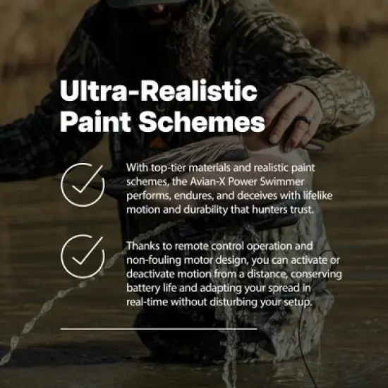 Avian X Power Swimmer Pintail Drake Motion Duck Decoy, 10+ Hour Battery, Non-Fouling Motor Design, & Stabilized Foam-Filled Body for Waterfowl Hunting image {2}