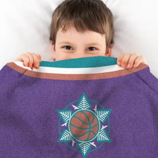 Sleep Squad Utah Jazz Karl Malone 60" x 80" Raschel Plush Jersey Blanket image {3}