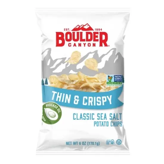 Boulder Canyon Avocado Oil Sea Salt Thin & Crispy Potato Chips - 6oz image {3}