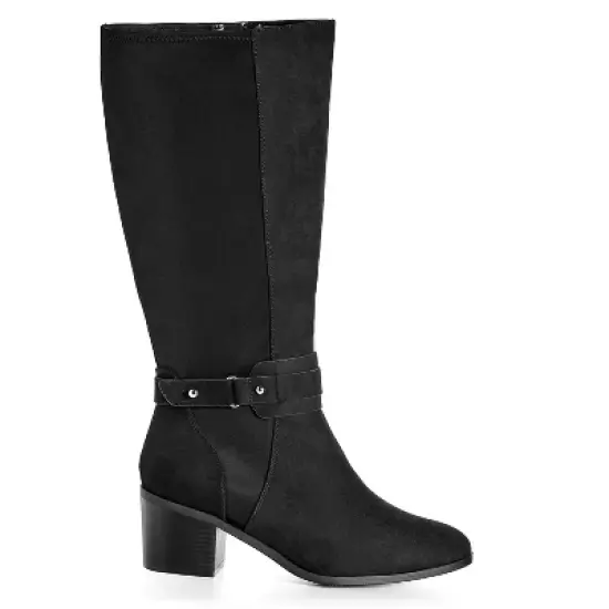 Women's Wide Fit Helen Tall Boot - Black | AVENUE image {1}