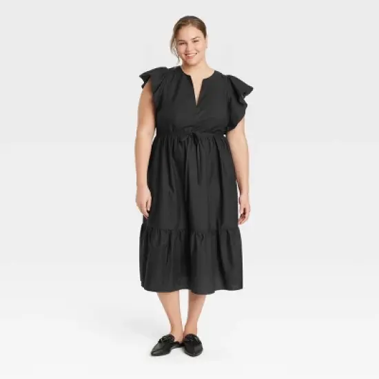 Women's Flutter Short Sleeve Midi Dress - A New Day&trade;  image {4}