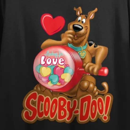 Scooby Doo Looking for Love Women's Black Graphic Crop Tee image {1}