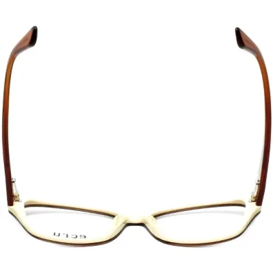 Ecru Designer Reading Glasses Ferry-035 Au Lait 53mm Brown Ivory White Crystal image {4}