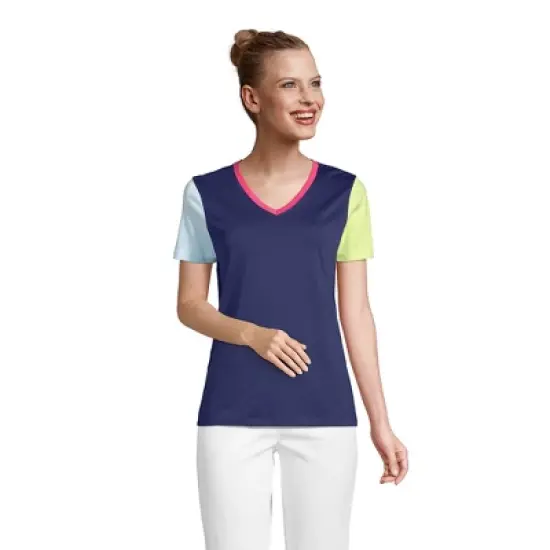 Lands' End Women's Tall Relaxed Supima Cotton Short Sleeve V-Neck T-Shirt image {15}