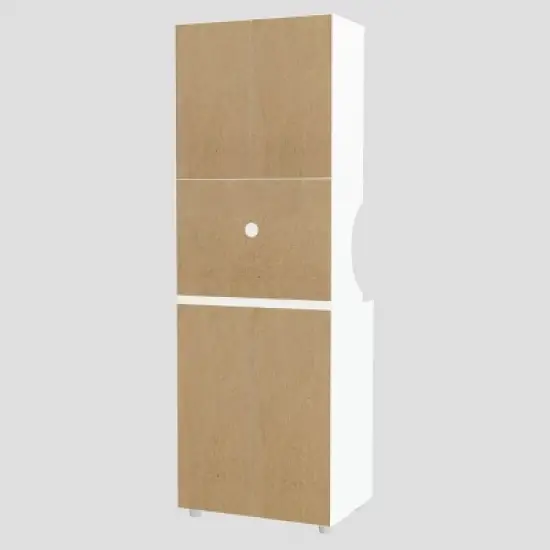 1 Drawer Kitchen/Microwave Storage Cabinet with Open Space White - Inval image {8}