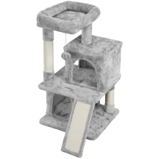 Yaheetech 36"H Cat Tree House with 2 Condos for Small Cats Kittens image {3}