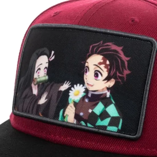Demon Slayer Sublomation Red embroidered Patched Snapback Cap Hat image {3}
