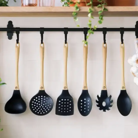 MasterChef&reg; 6-Piece Utensil Set with Ergonomic Soft-Touch Handles in Black image {2}