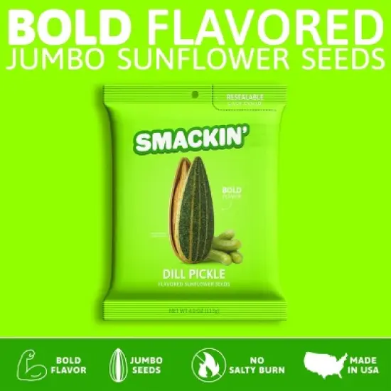 SMACKIN' Dill Pickle Sunflower Seeds - 4oz image {3}