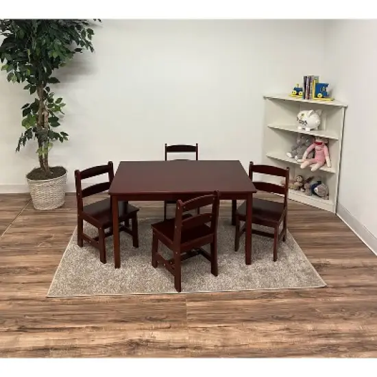 5pc Kids' Rectangle Table and Chair Set - Gift Mark image {1}