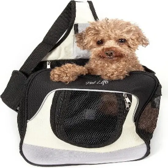Pet Life Single Strap Over-The-Shoulder Navigation Hands Free Backpack Pet Carrier Grey-M image {1}