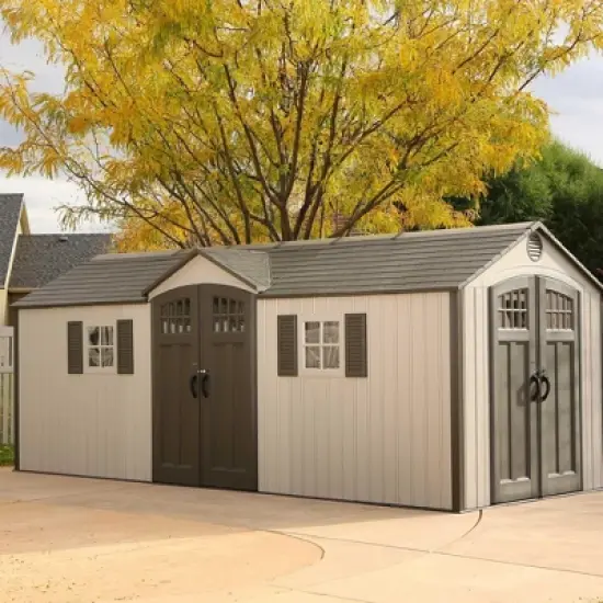 Lifetime 20 ft. x 8 ft. Outdoor Storage Shed, Tan (60127) image {1}