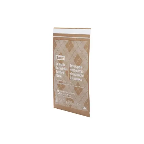 Scotch 6pk 10.5"x14.7" Curbside Recyclable Mailer Size 5 Brown: Self-Adhesive Padded Shipping Envelopes image {1}