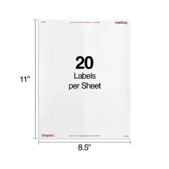 MyOfficeInnovations Laser/Inkjet Address Labels 1" x 4" White 20 Labels/Sheet 479879 image {2}
