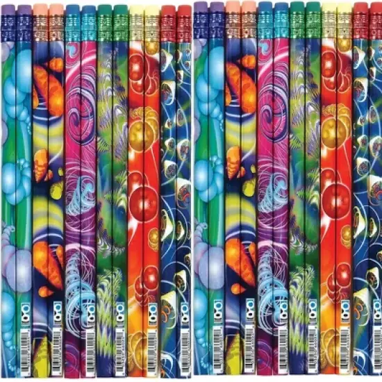 Cyber Cyclone Pencils (24 Pack) - Abstract Designs, #2 HB Lead image {2}