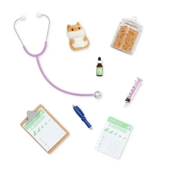 Our Generation Noemie with Plush Hamster 18" Pet Care Vet Doll image {4}